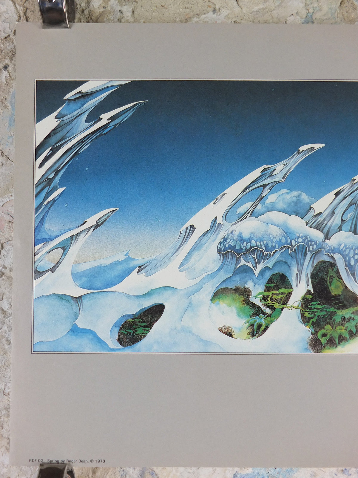 1973 Spring Poster, by Roger Dean, From Paper Tiger and Dragon's World, RDF 02, fantasy wall art decor