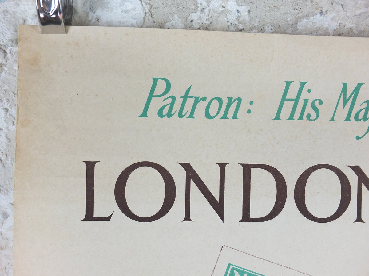 1950 London International Stamp Exhibition Poster, One Shilling, Cape of Good Hope, Park Lane, Grosvenor House, exhibition wall art decor