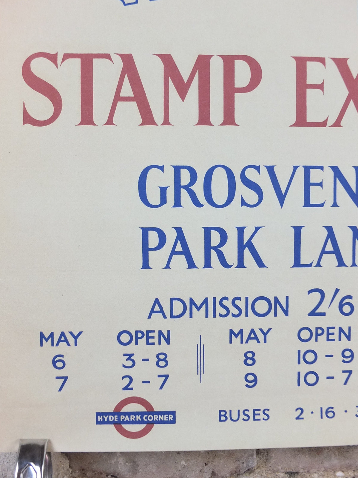 1950 London International Stamp Exhibition Poster, USA Inverted Jenny, Plane 24c, Park Lane, Grosvenor House, exhibition wall art decor