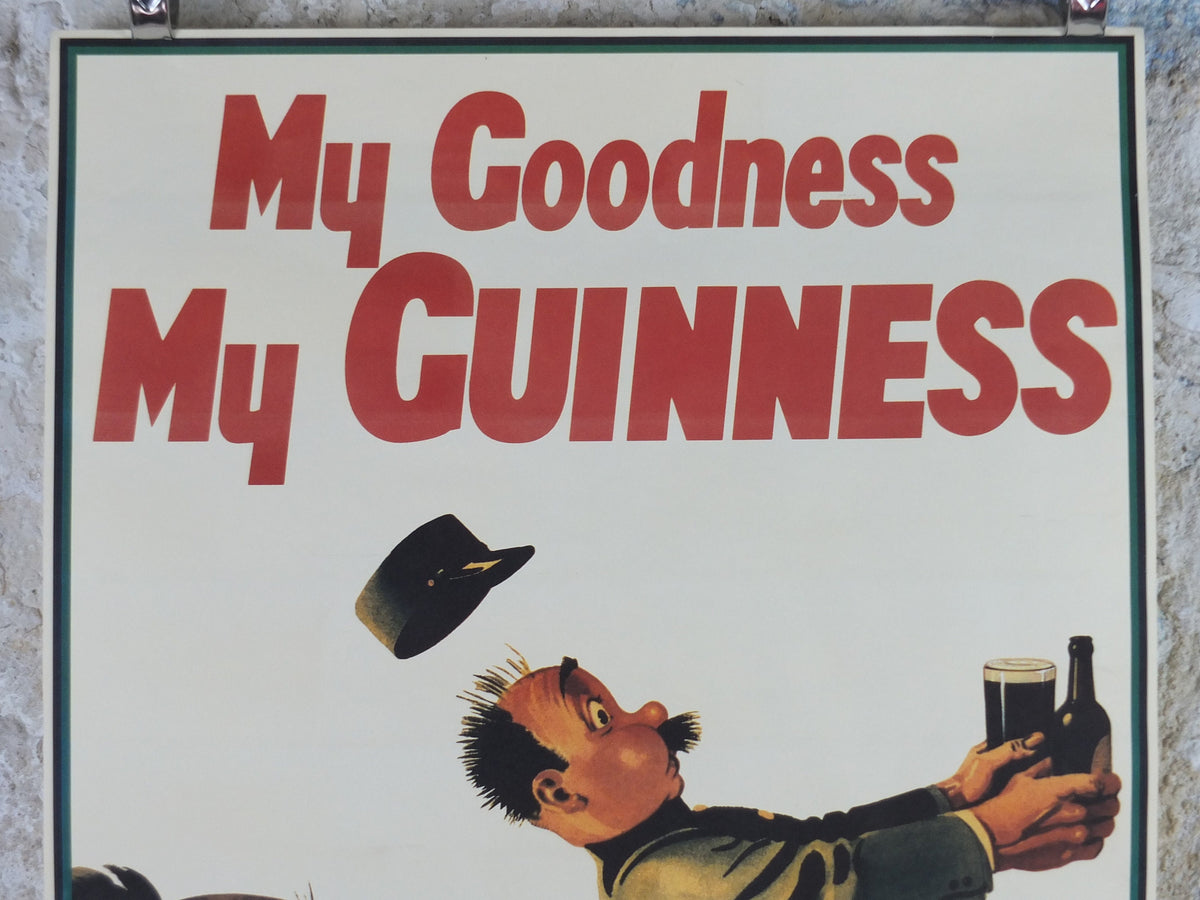 Vintage Guinness Poster, My Goodness My Guinness, from Guinness Museum, 1939 Advertising campaign Wall art by Gilroy retro 1990s