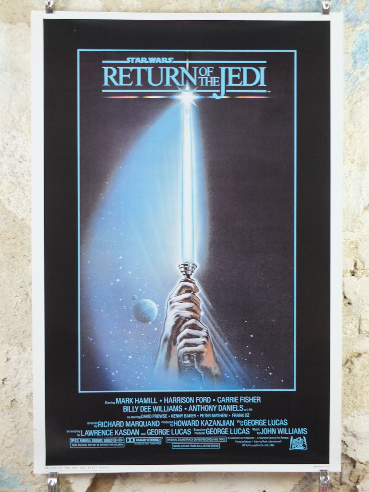 2001 Return of the Jedi Poster, International Star Wars Style A, by Paykos Phior & Tim Reamer, Zigzag Germany variation, film wall art decor