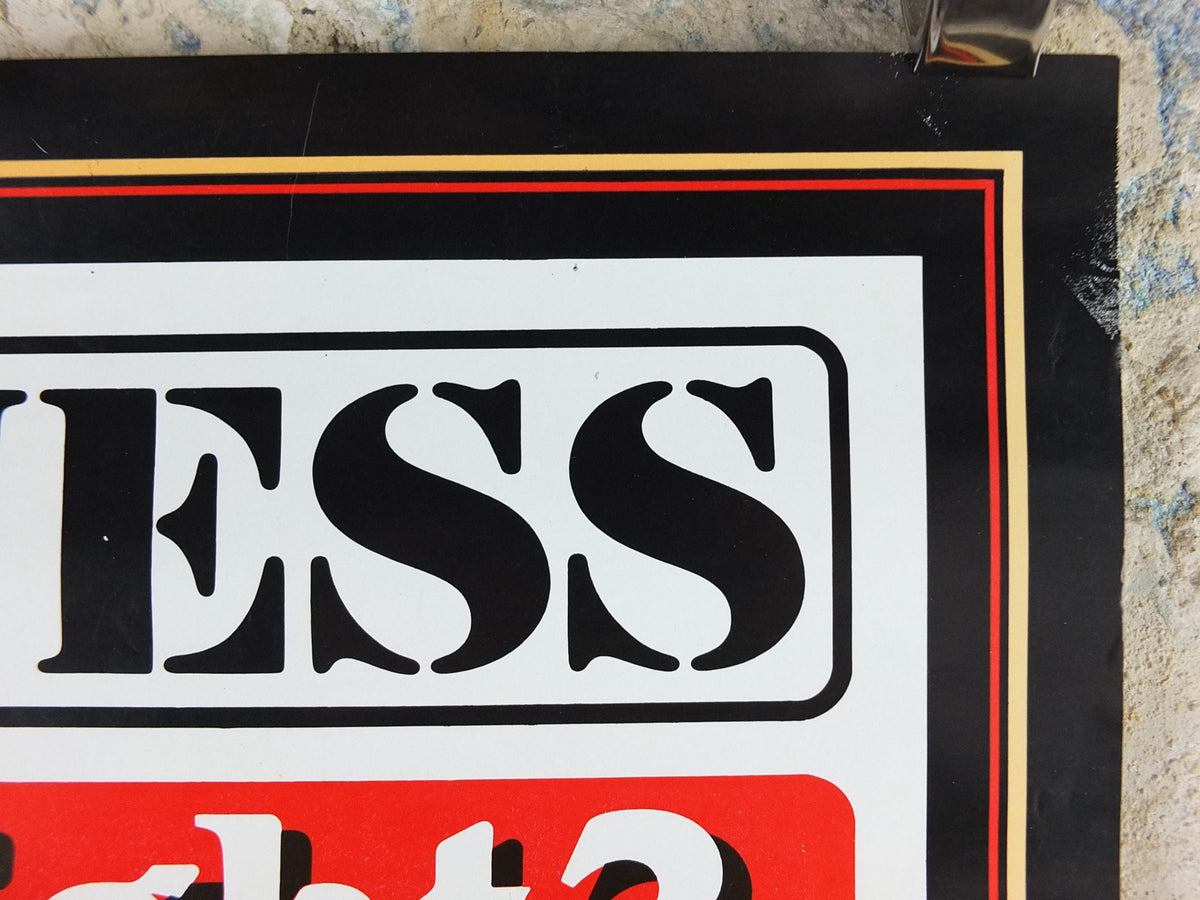 1980s Guinness Poster, Quiz Night, Everybody Welcome, advertising lager beer, wall art decor