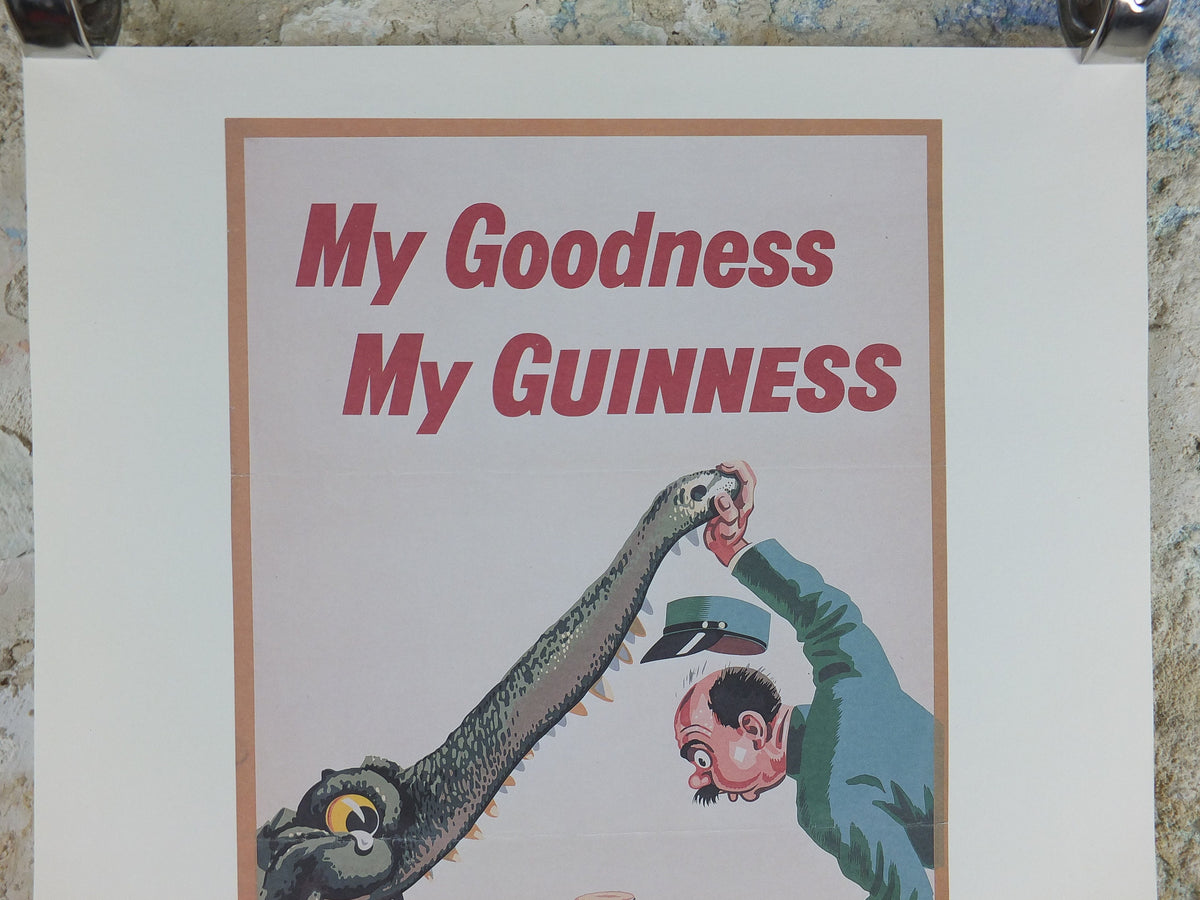 1990s My Goodness My Guinness Poster, by John Gilroy, 1957 Crocodile, Advertising campaign Wall art retro decor