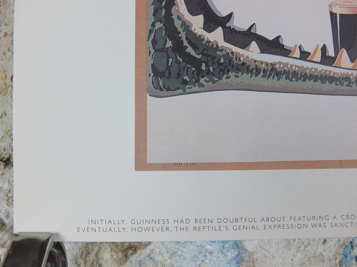 1990s My Goodness My Guinness Poster, by John Gilroy, 1957 Crocodile, Advertising campaign Wall art retro decor