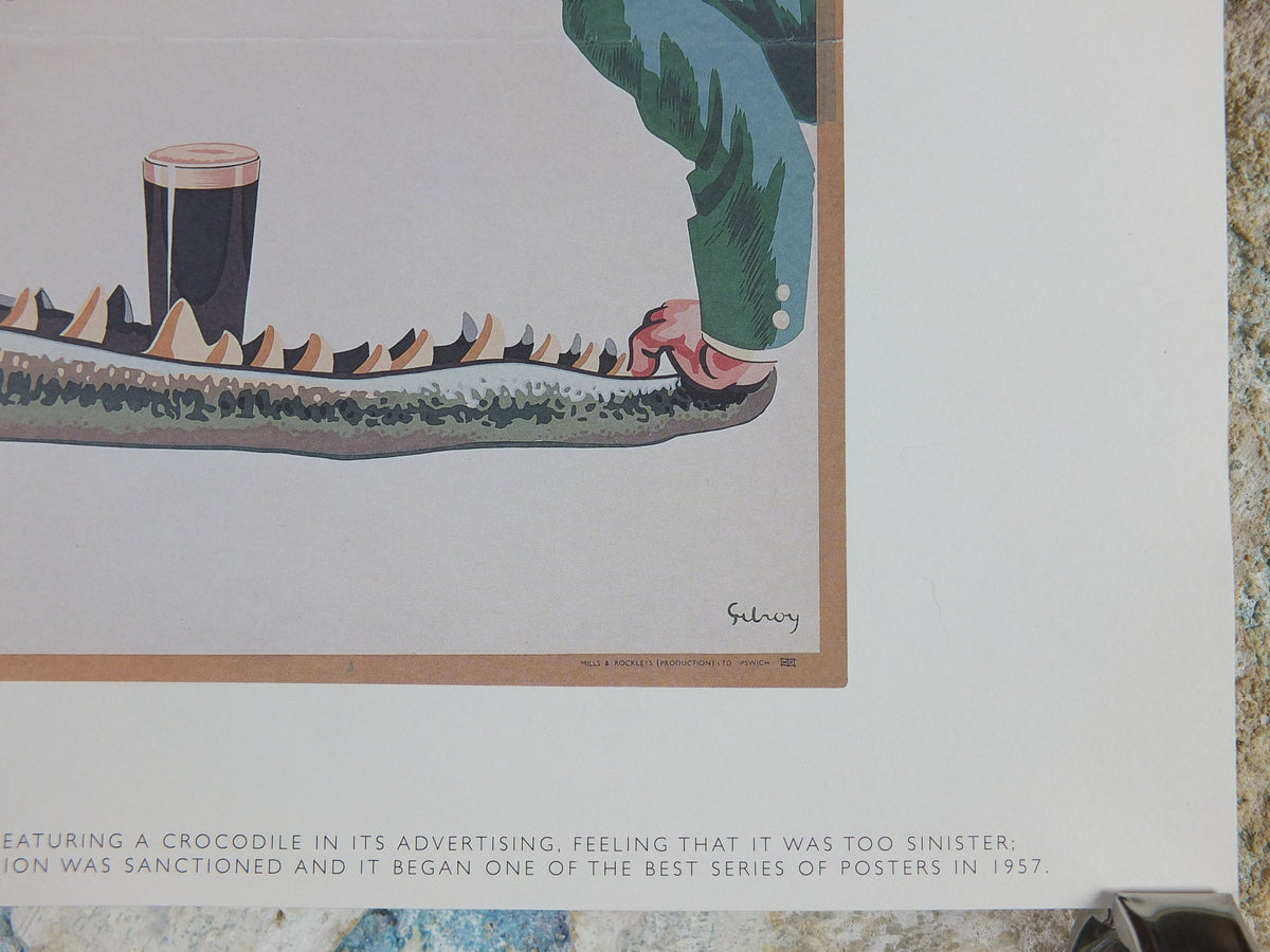 1990s My Goodness My Guinness Poster, by John Gilroy, 1957 Crocodile, Advertising campaign Wall art retro decor