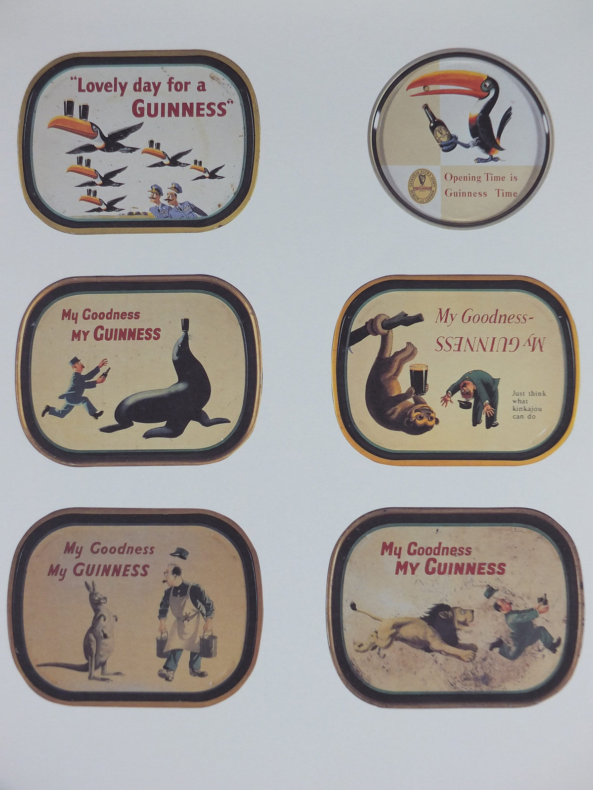 1990s Guinness Toucan Concept Poster, by John Gilroy, Gilroy Tin Trays from 1935-1955, Advertising campaign Wall art retro decor