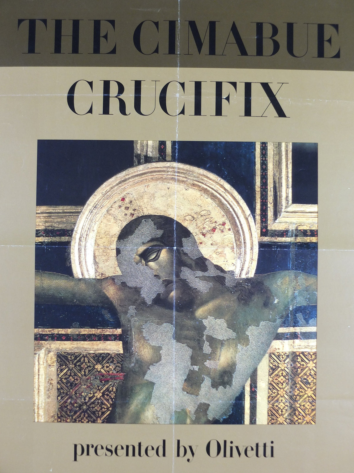 1983 Royal Academy of Arts Poster, Cimabue Crucifix, Italian artist gallery exhibition, wall art decor