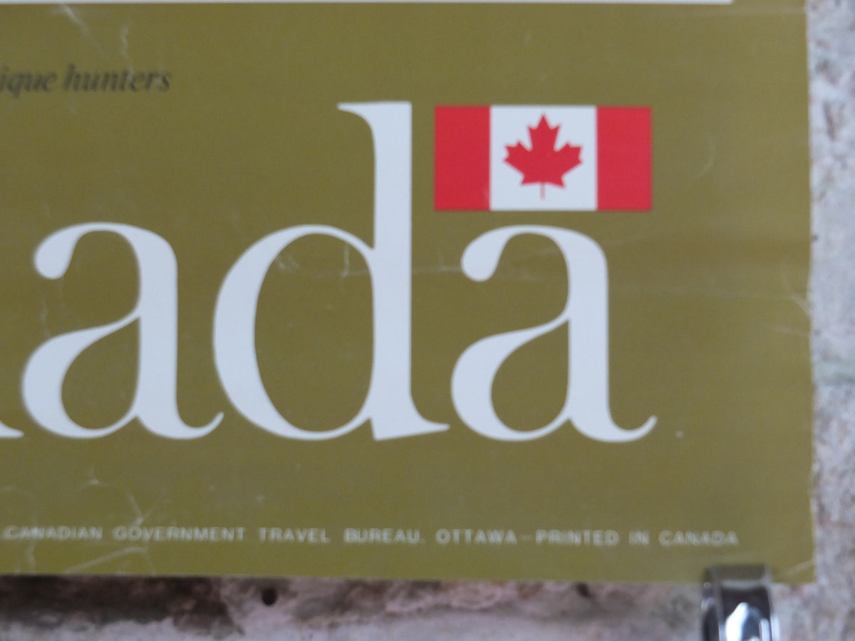 1970s Canada Antiques Poster, from Canadian Government Travel Bureau, tourism vacation wall art decor