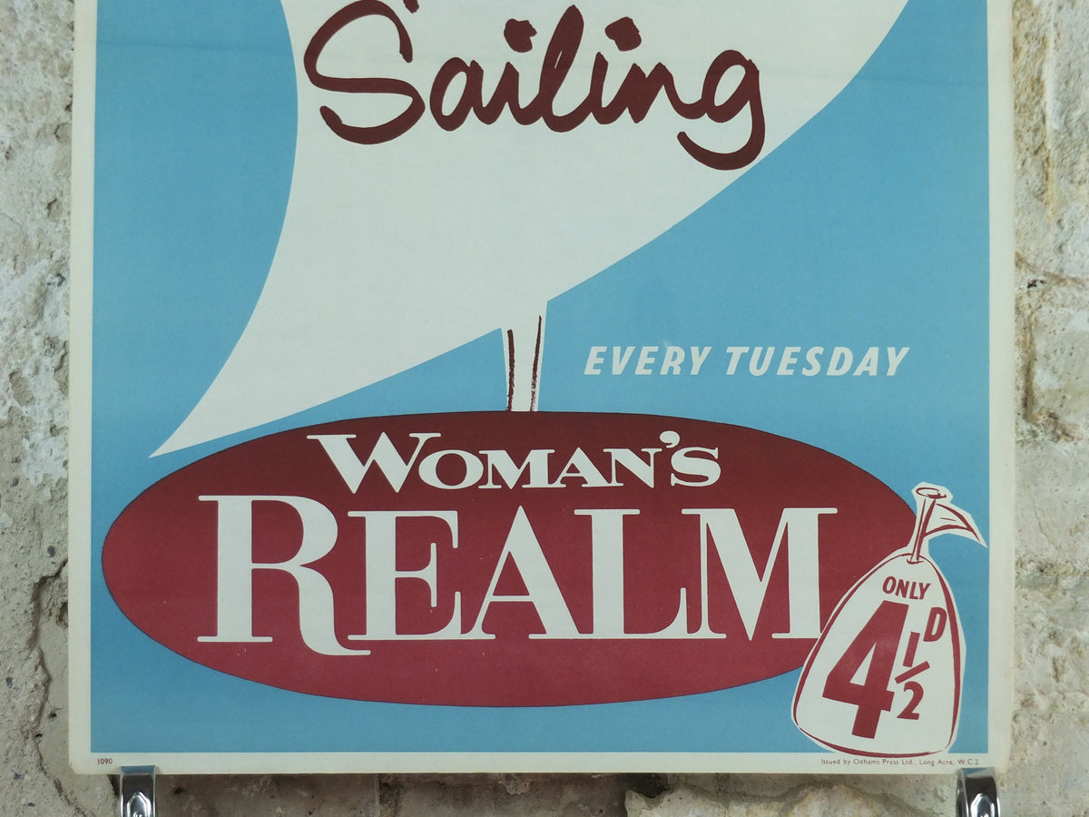 1950s Makes Everything Plain Sailing Poster, Woman's Realm magazine advertising, wall art retro decor