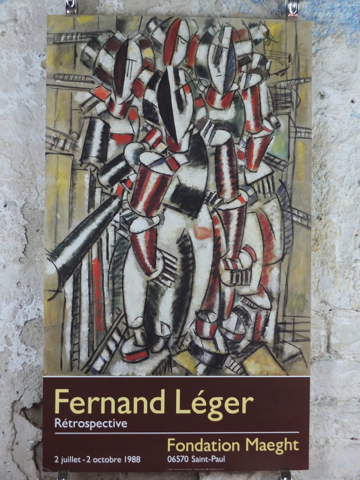 1988 Fernand Leger Poster, The Balcony, Retrospective, Fondation Maeght, Cubism and Modernism, gallery exhibition, wall art decor