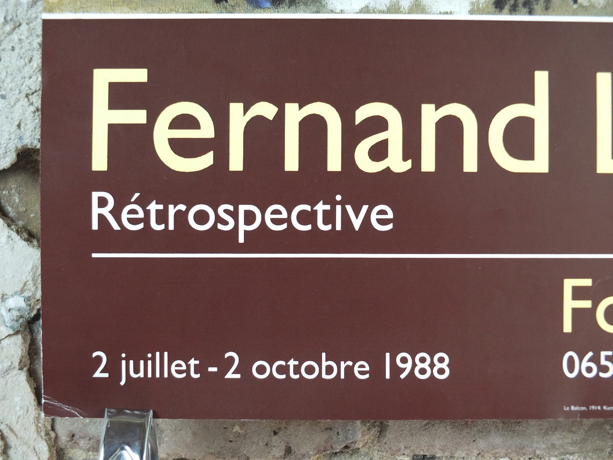 1988 Fernand Leger Poster, The Balcony, Retrospective, Fondation Maeght, Cubism and Modernism, gallery exhibition, wall art decor