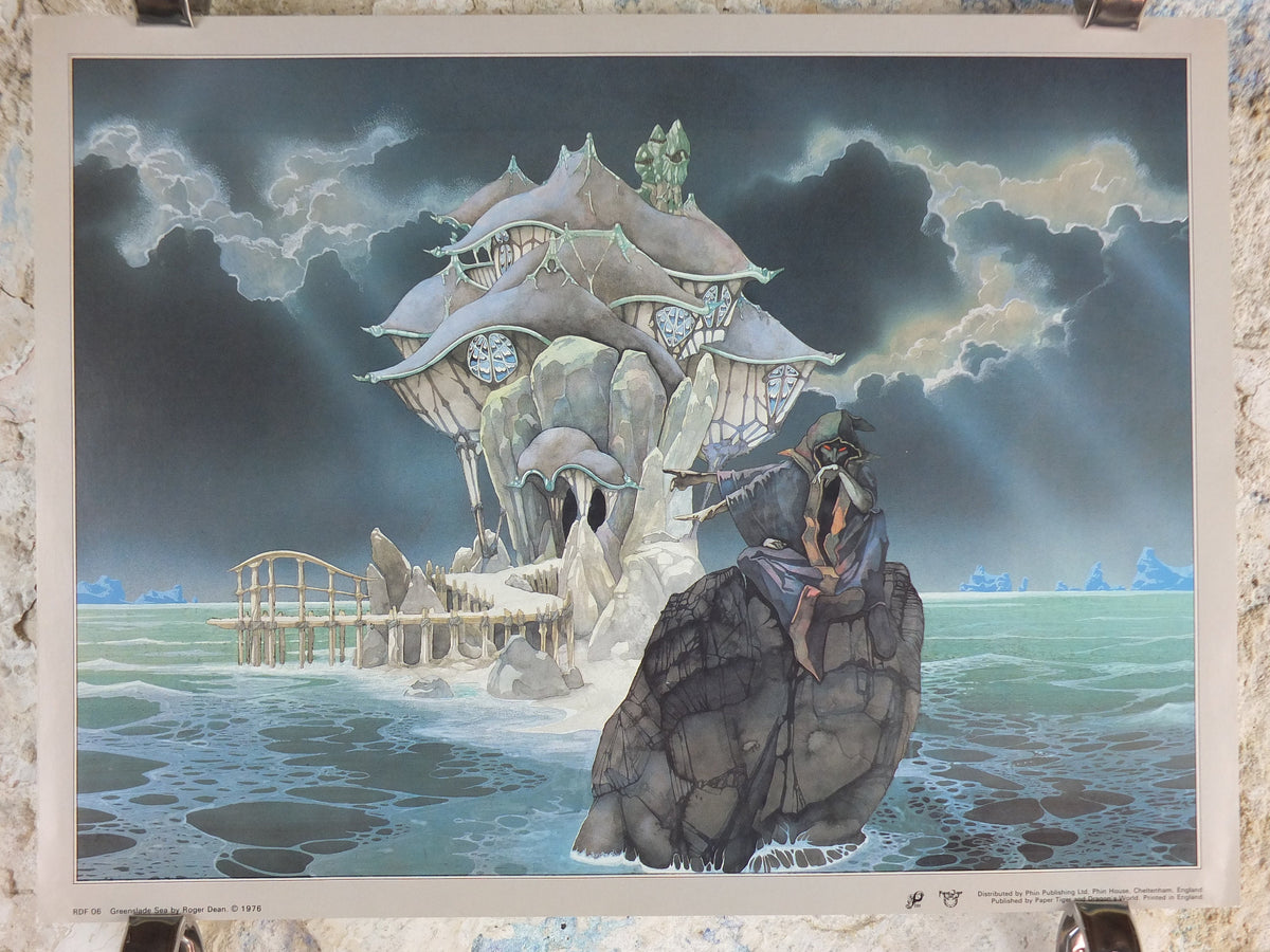 1976 Greenslade Sea Poster, by Roger Dean, From Paper Tiger and Dragon's World, RDF 06, fantasy wall art decor