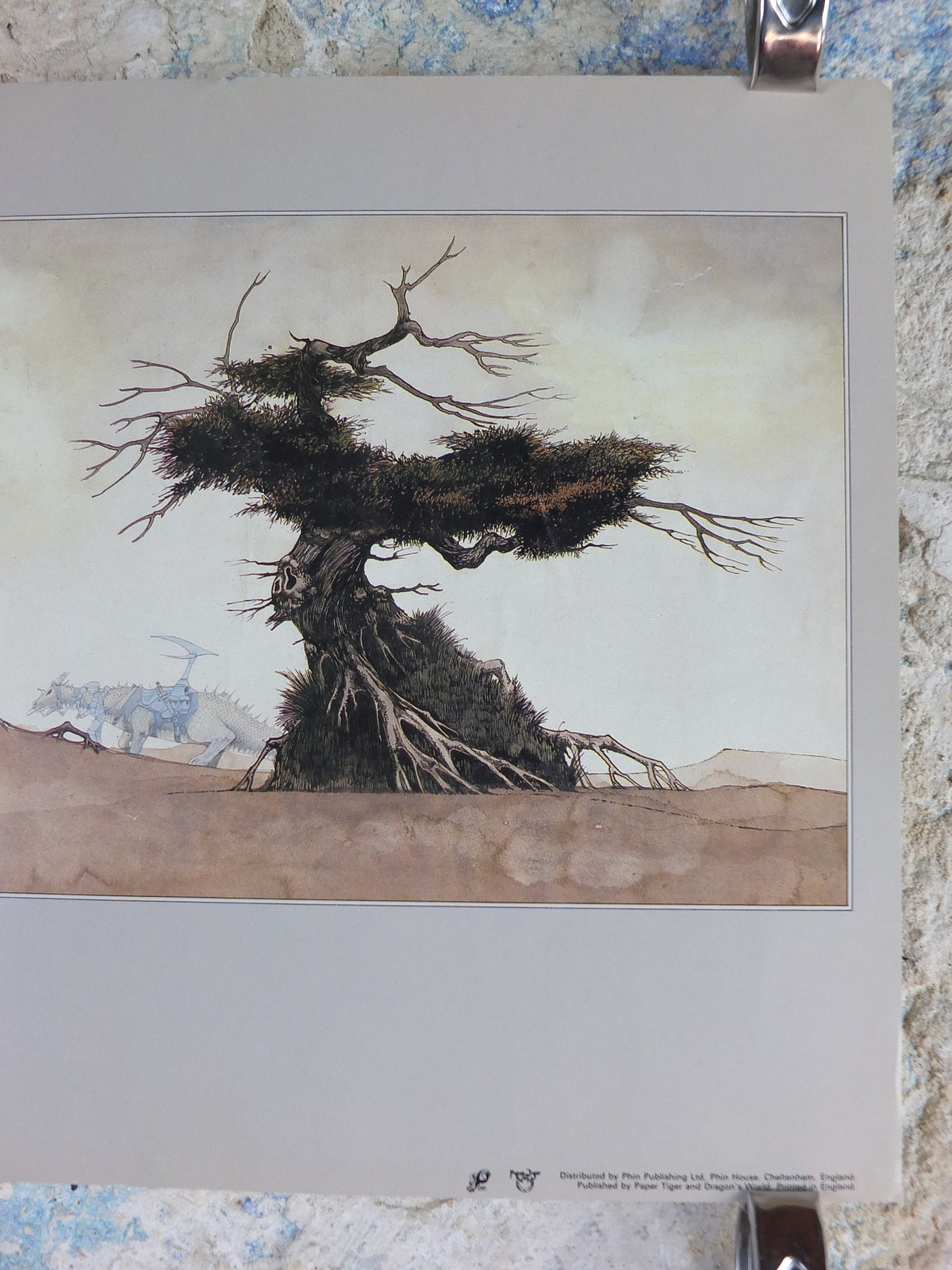 1972 Dragon and Tree Poster, by Roger Dean, From Paper Tiger and Dragon's World, RDF 08, fantasy wall art decor
