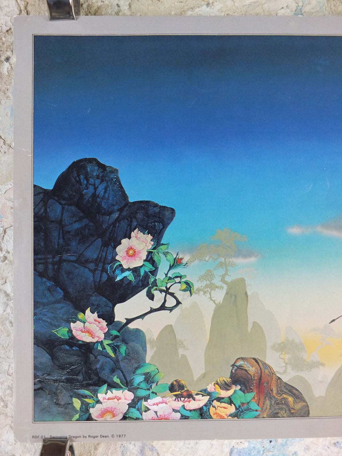 1977 Swooping Dragon Poster, by Roger Dean, From Paper Tiger and Dragon's World, RDF 01, fantasy wall art decor