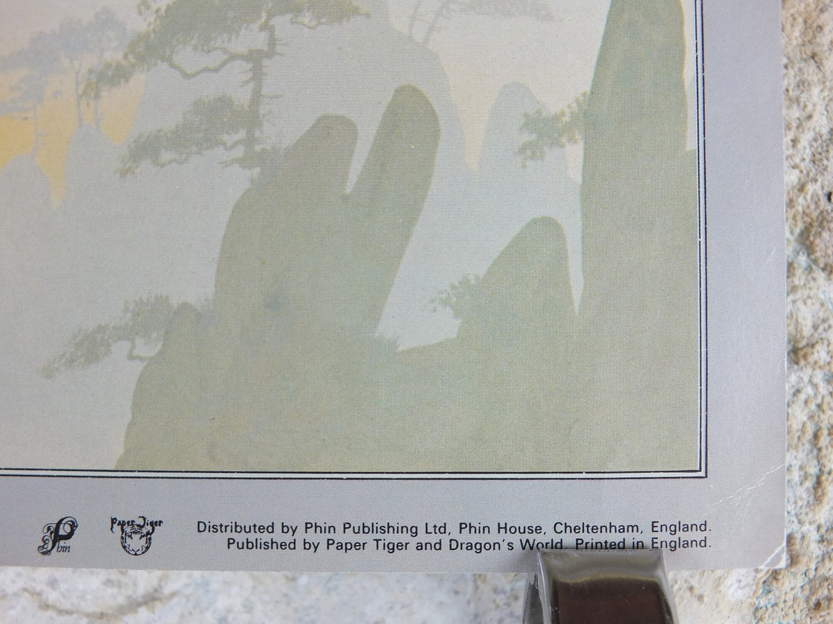 1977 Swooping Dragon Poster, by Roger Dean, From Paper Tiger and Dragon's World, RDF 01, fantasy wall art decor