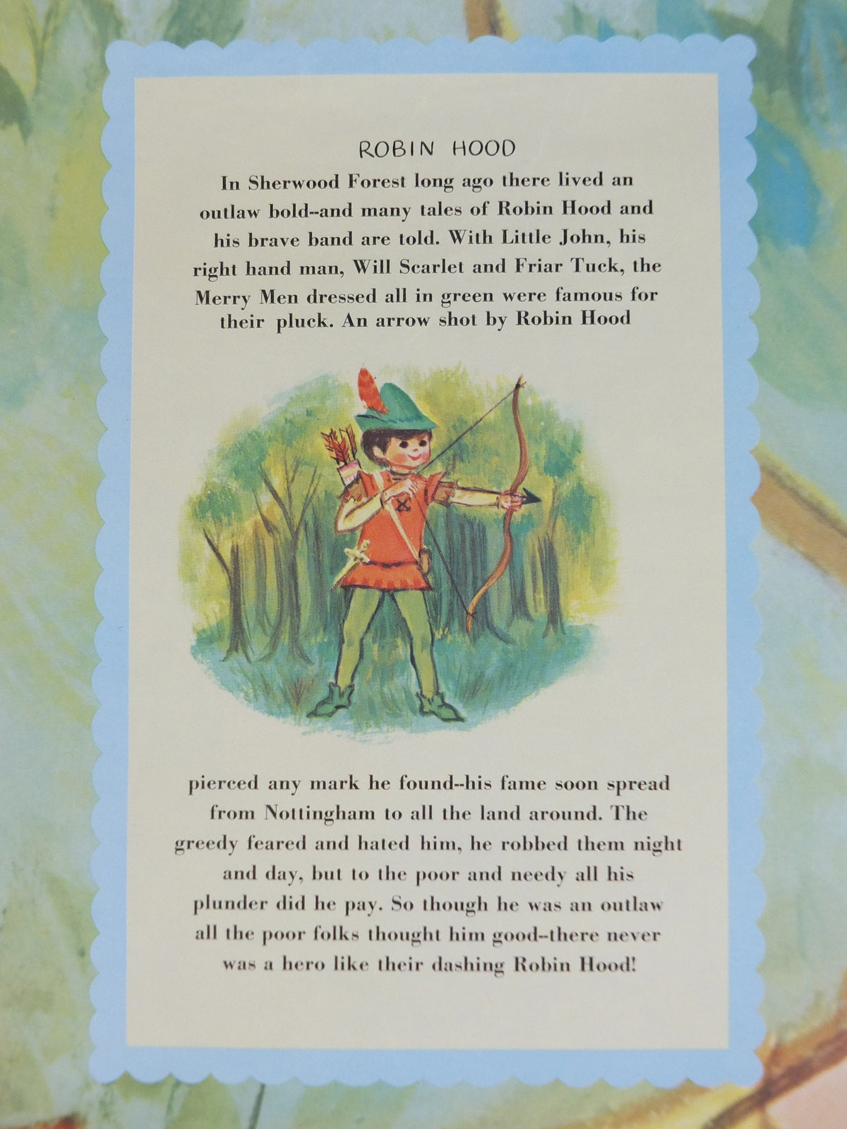 1970s Robin Hood Nursery Poster, Vintage nursery rhyme, from Rustcraft greeting cards, wall art decor