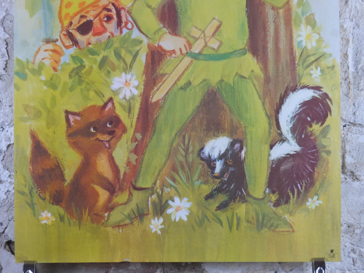 1970s Peter Pan Nursery Poster, Vintage nursery rhyme, from Rustcraft greeting cards, wall art decor