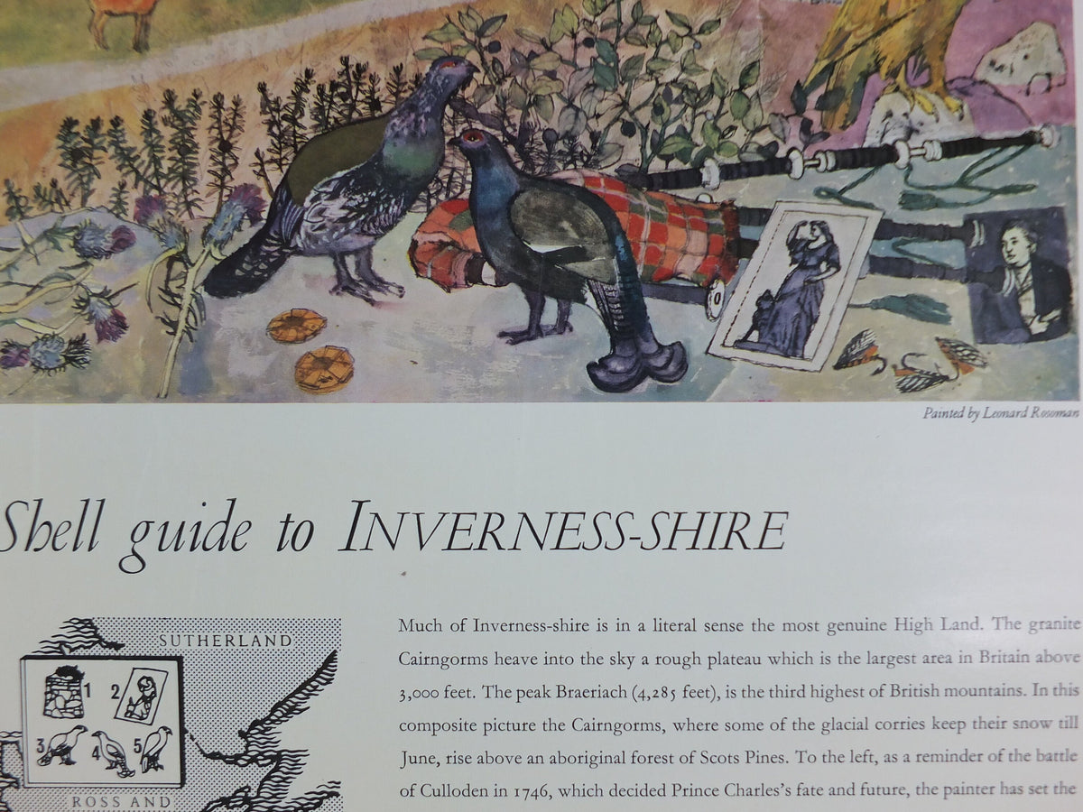 Shell Guide to Inverness-shire Poster, Scotland by Leonard Rosoman 1950s vintage, The Key to the Countryside, educational wall art and decor