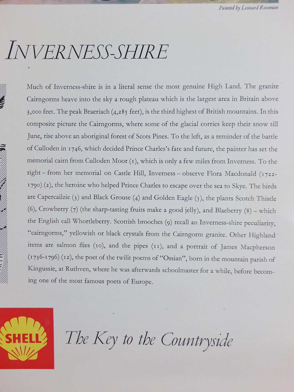 Shell Guide to Inverness-shire Poster, Scotland by Leonard Rosoman 1950s vintage, The Key to the Countryside, educational wall art and decor