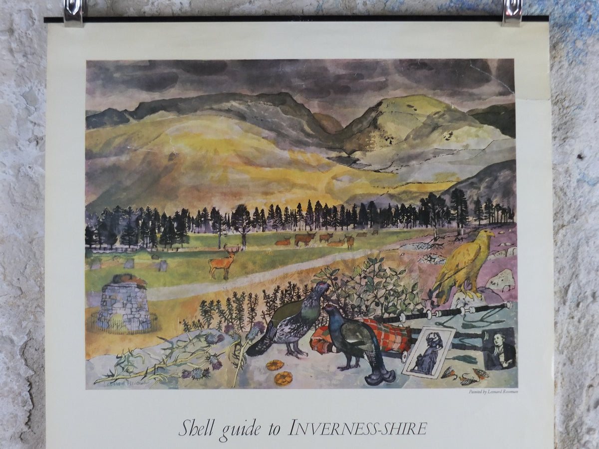 Shell Guide to Inverness-shire Poster, Scotland by Leonard Rosoman 1950s vintage, The Key to the Countryside, educational wall art and decor