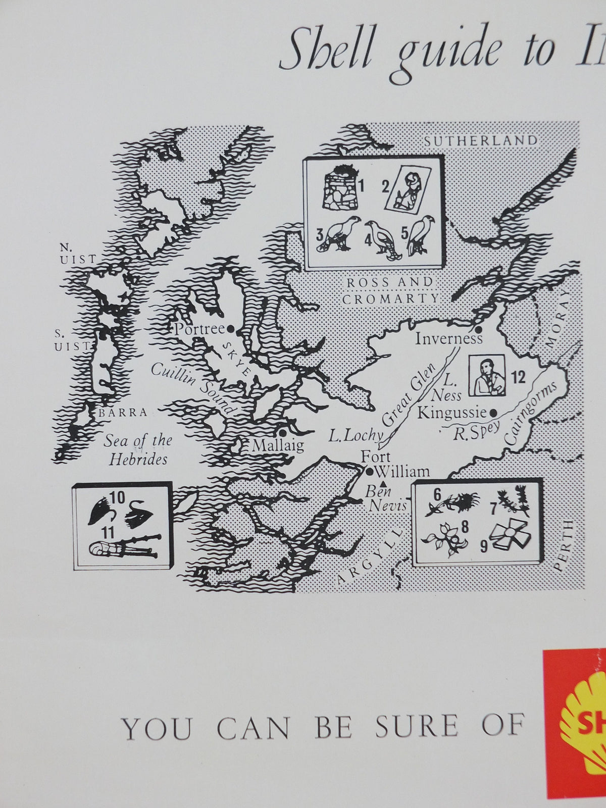 Shell Guide to Inverness-shire Poster, Scotland by Leonard Rosoman 1950s vintage, The Key to the Countryside, educational wall art and decor