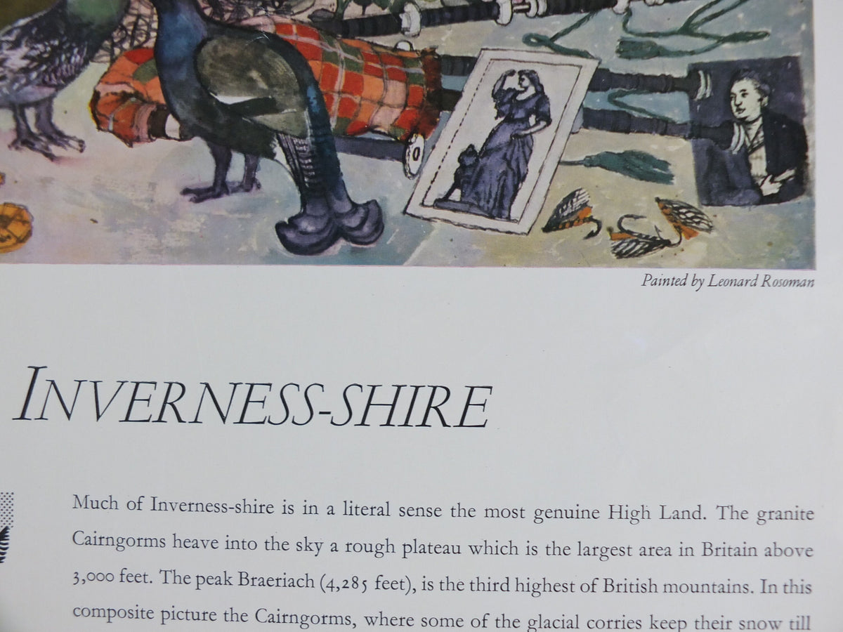 Shell Guide to Inverness-shire Poster, Scotland by Leonard Rosoman 1950s vintage, The Key to the Countryside, educational wall art and decor
