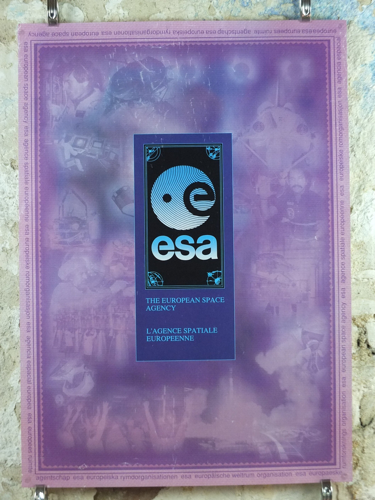 1992 ESA European Space Agency Poster, L'Agence Spatiale Europeenne, Rocketry, Space Exploration, wall art decor