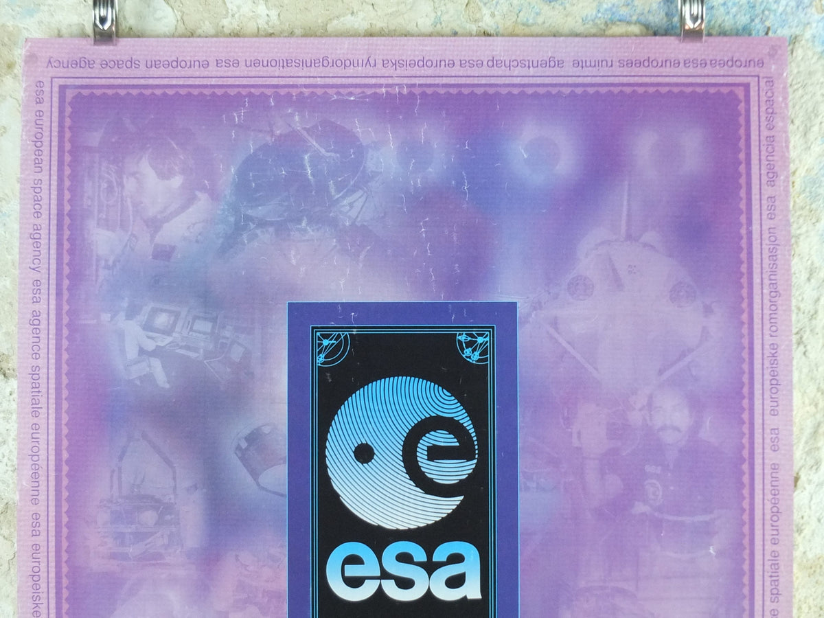 1992 ESA European Space Agency Poster, L'Agence Spatiale Europeenne, Rocketry, Space Exploration, wall art decor