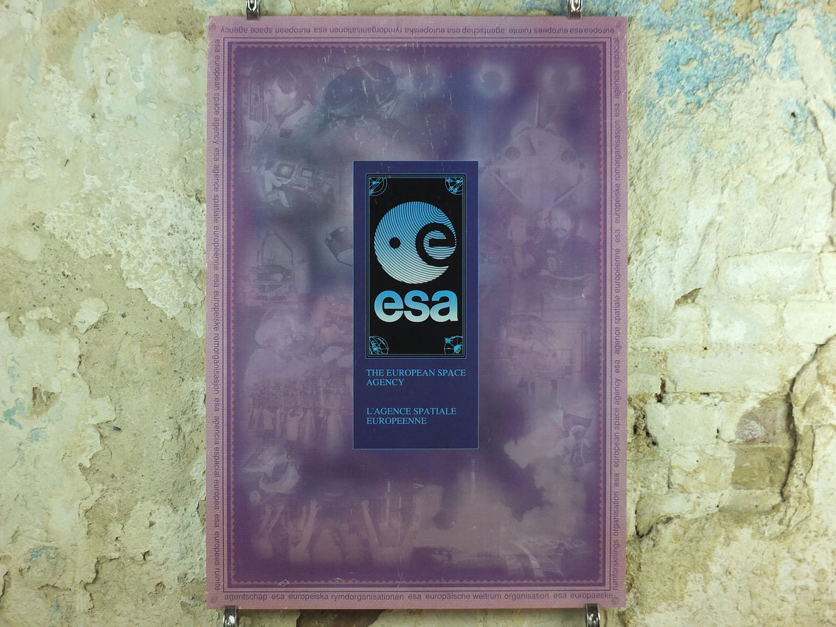 1992 ESA European Space Agency Poster, L'Agence Spatiale Europeenne, Rocketry, Space Exploration, wall art decor