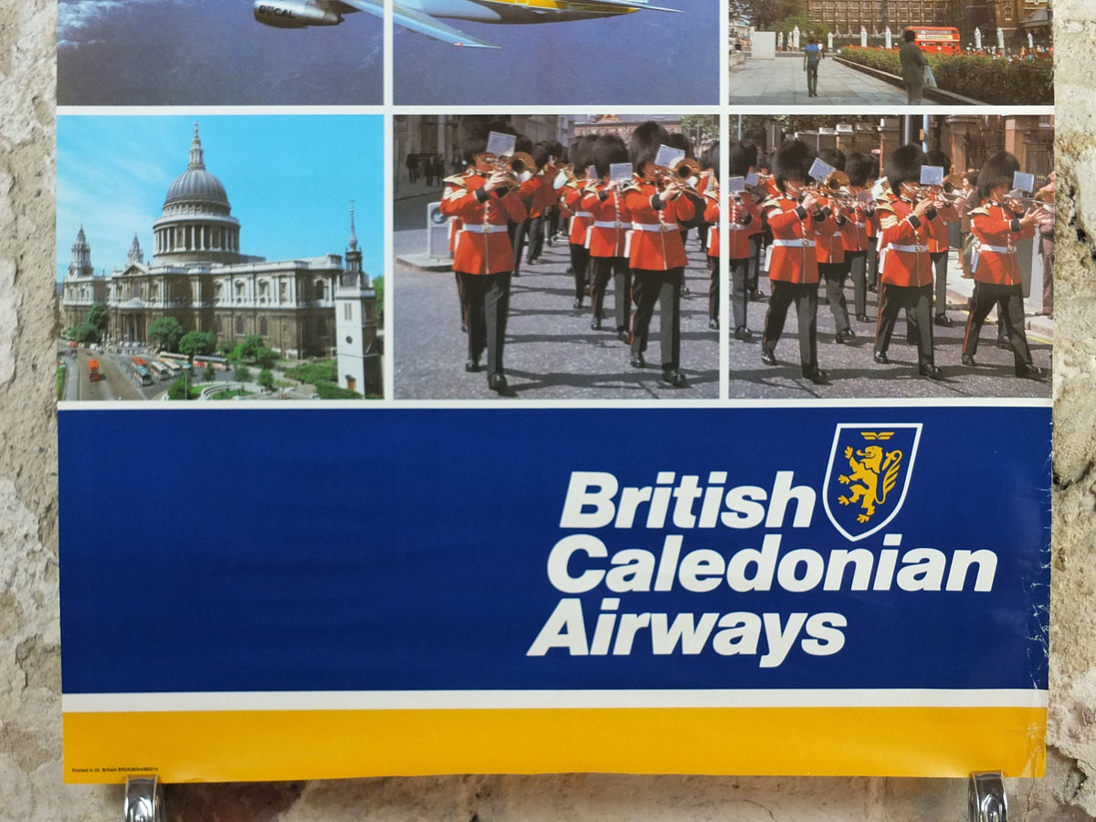 1970s British Caledonian Airways Poster, London, McDonnell Douglas DC 10, Aviation, travel wall art decor