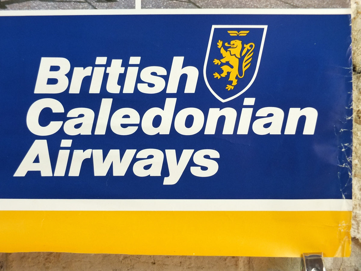 1970s British Caledonian Airways Poster, London, McDonnell Douglas DC 10, Aviation, travel wall art decor