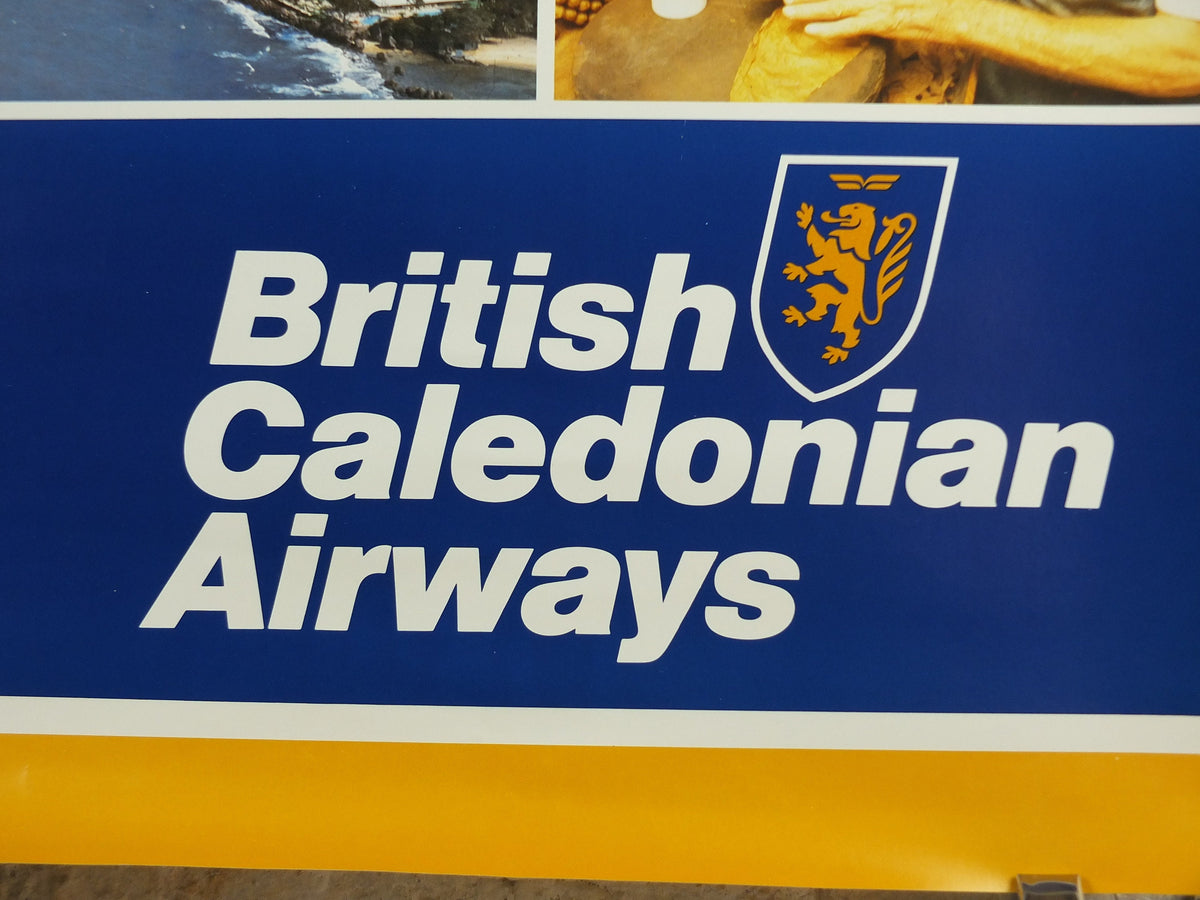 1970s British Caledonian Airways Poster, Caribbean - Puerto Rico, McDonnell Douglas DC 10, Aviation, travel wall art decor