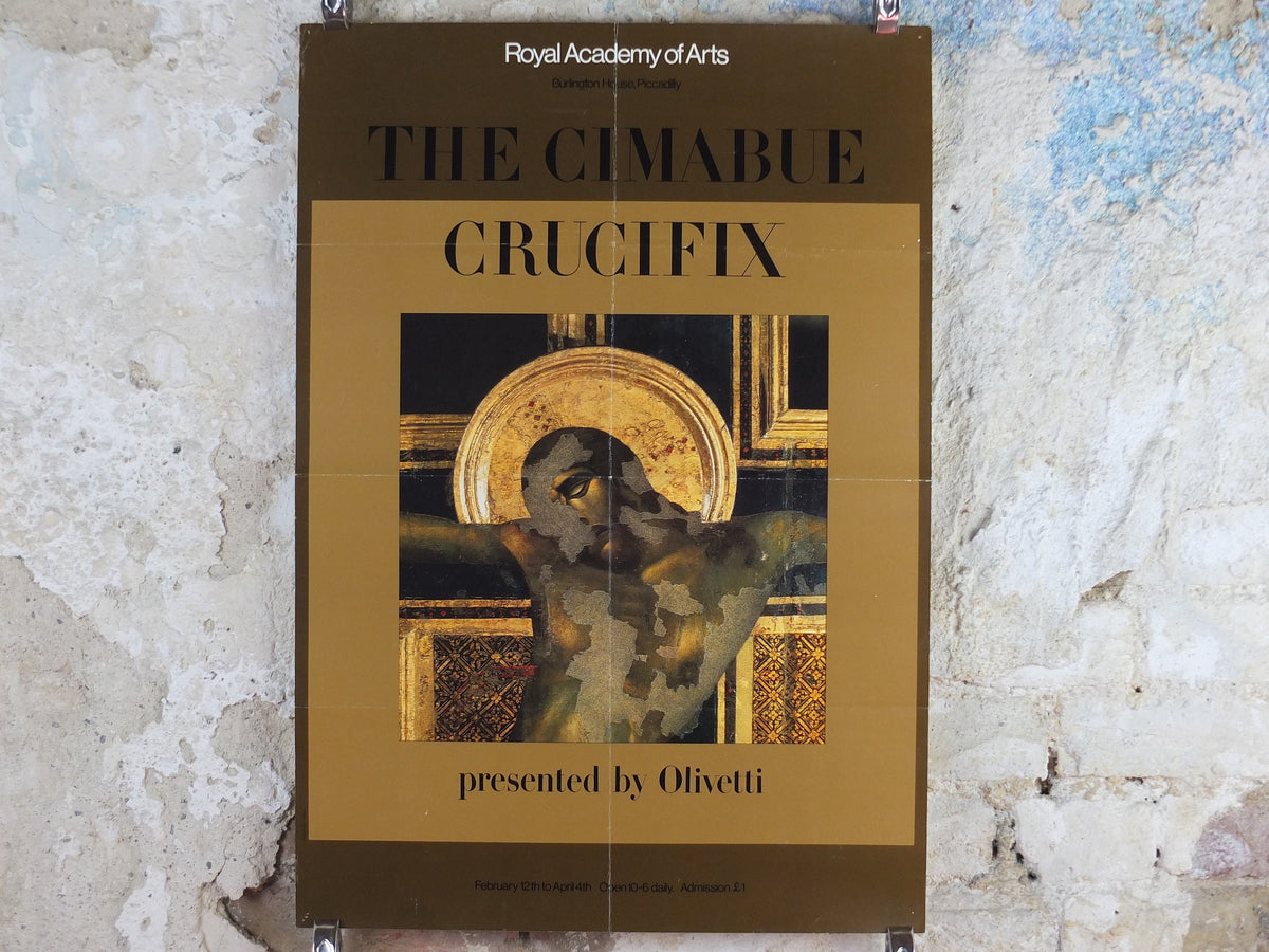 1983 Royal Academy of Arts Poster, Cimabue Crucifix, Italian artist gallery exhibition, wall art decor