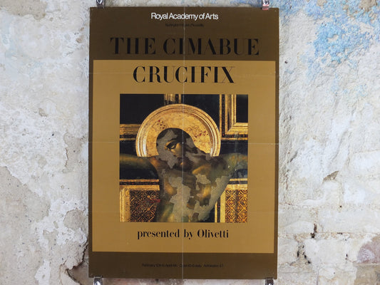1983 Royal Academy of Arts Poster, Cimabue Crucifix, Italian artist gallery exhibition, wall art decor