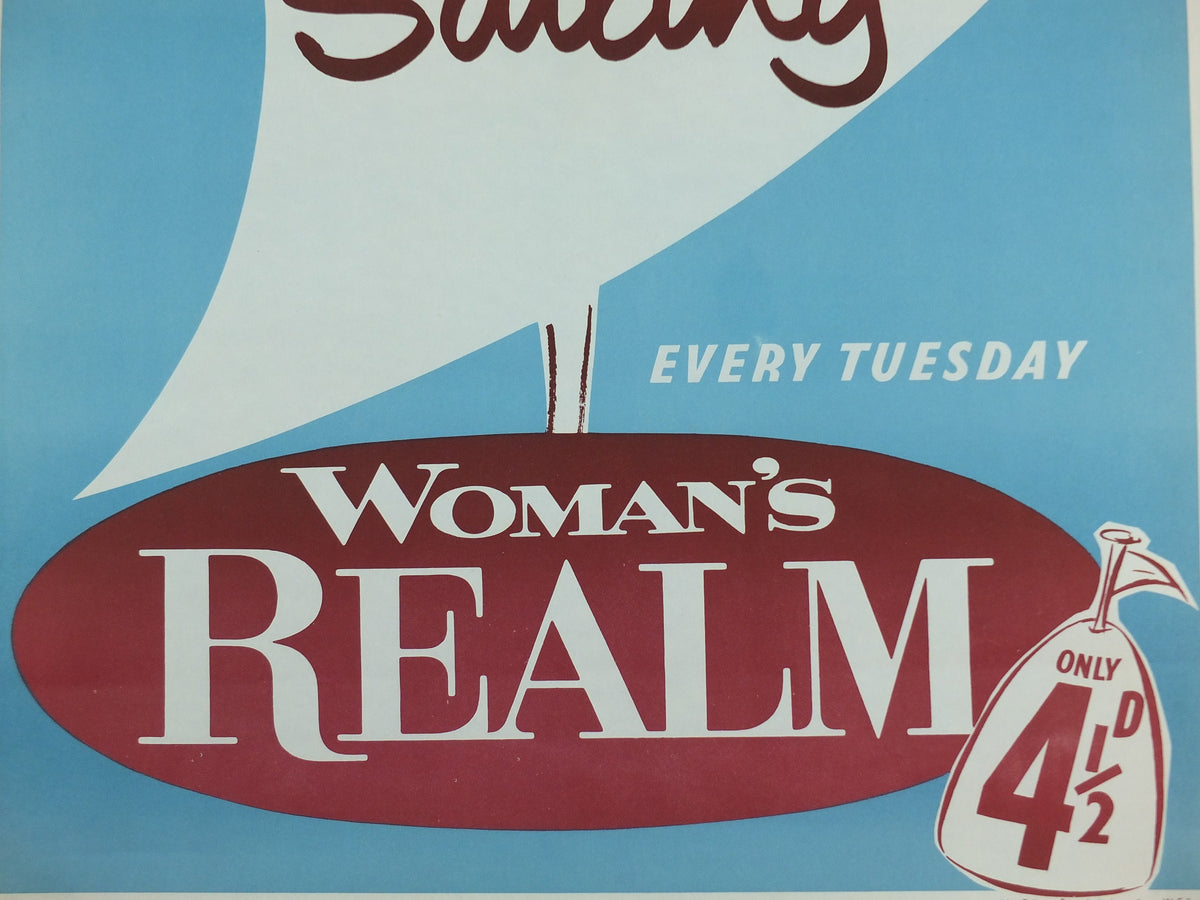 1950s Makes Everything Plain Sailing Poster, Woman's Realm magazine advertising, wall art retro decor