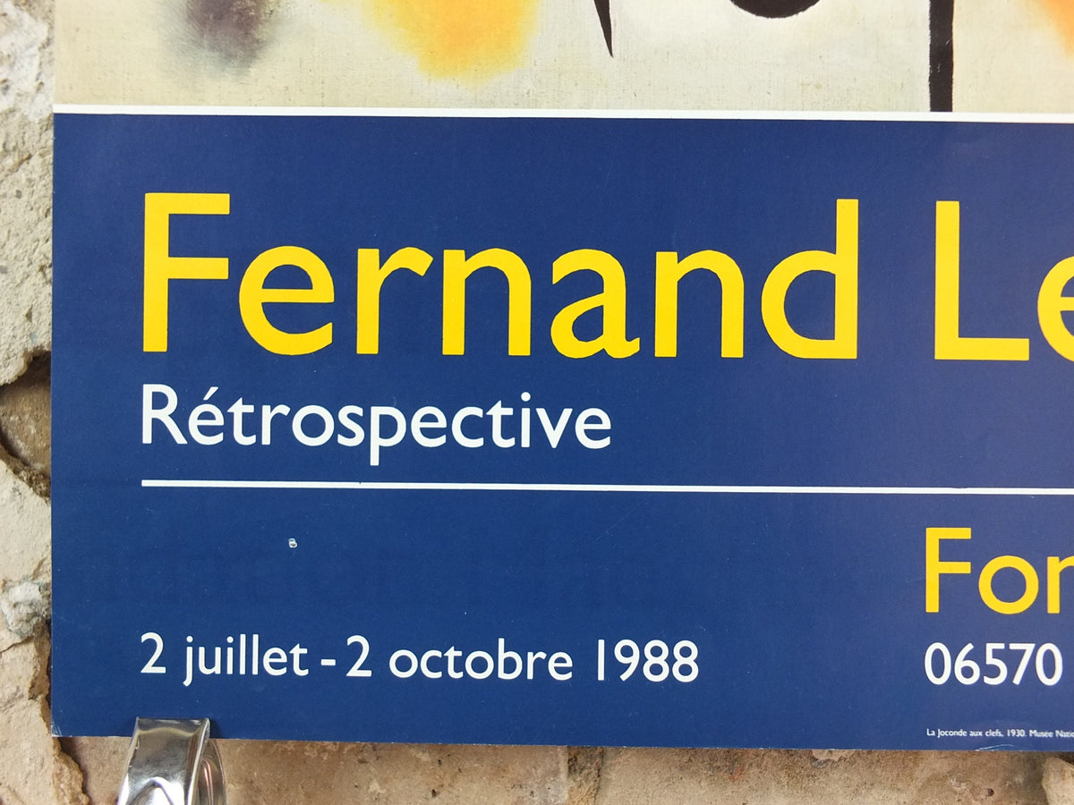 1988 Fernand Leger Poster, Mona Lisa with Keys, Retrospective, Fondation Maeght, Cubism and Modernism, gallery exhibition, wall art decor
