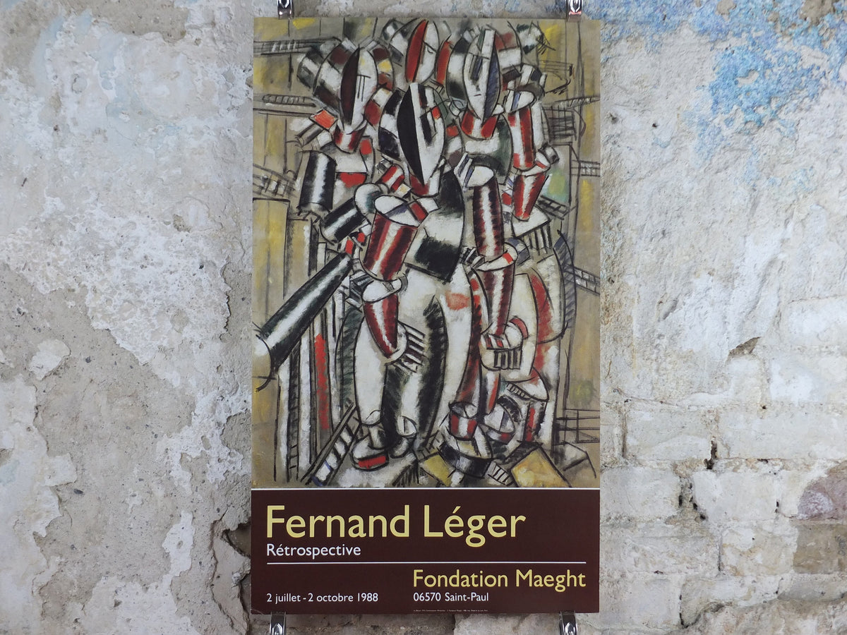 1988 Fernand Leger Poster, The Balcony, Retrospective, Fondation Maeght, Cubism and Modernism, gallery exhibition, wall art decor