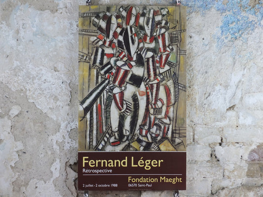 1988 Fernand Leger Poster, The Balcony, Retrospective, Fondation Maeght, Cubism and Modernism, gallery exhibition, wall art decor