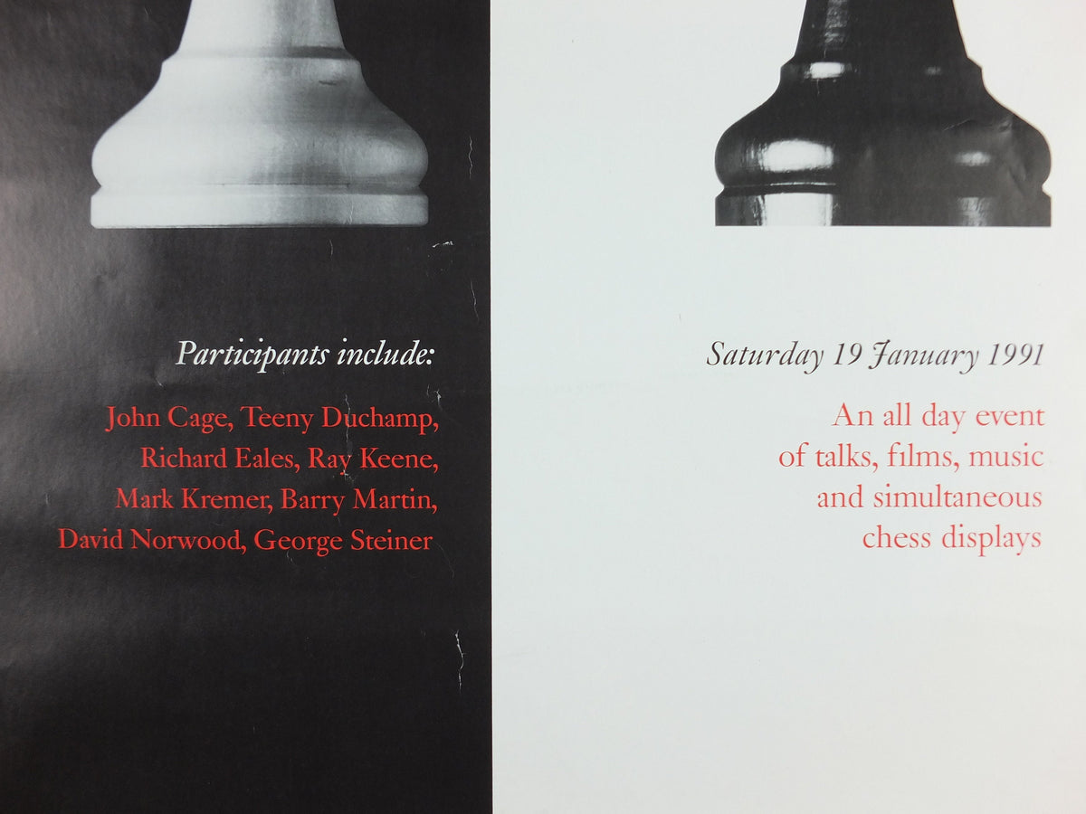 1991 Art and Chess Poster, Tate Gallery London, Black King White Queen, art gallery exhibition, wall art decor