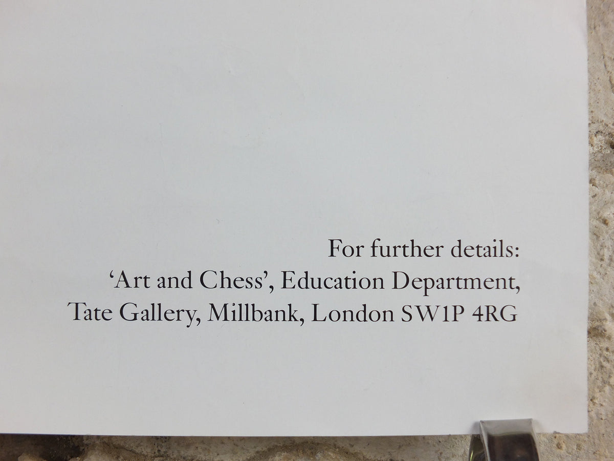 1991 Art and Chess Poster, Tate Gallery London, Black King White Queen, art gallery exhibition, wall art decor