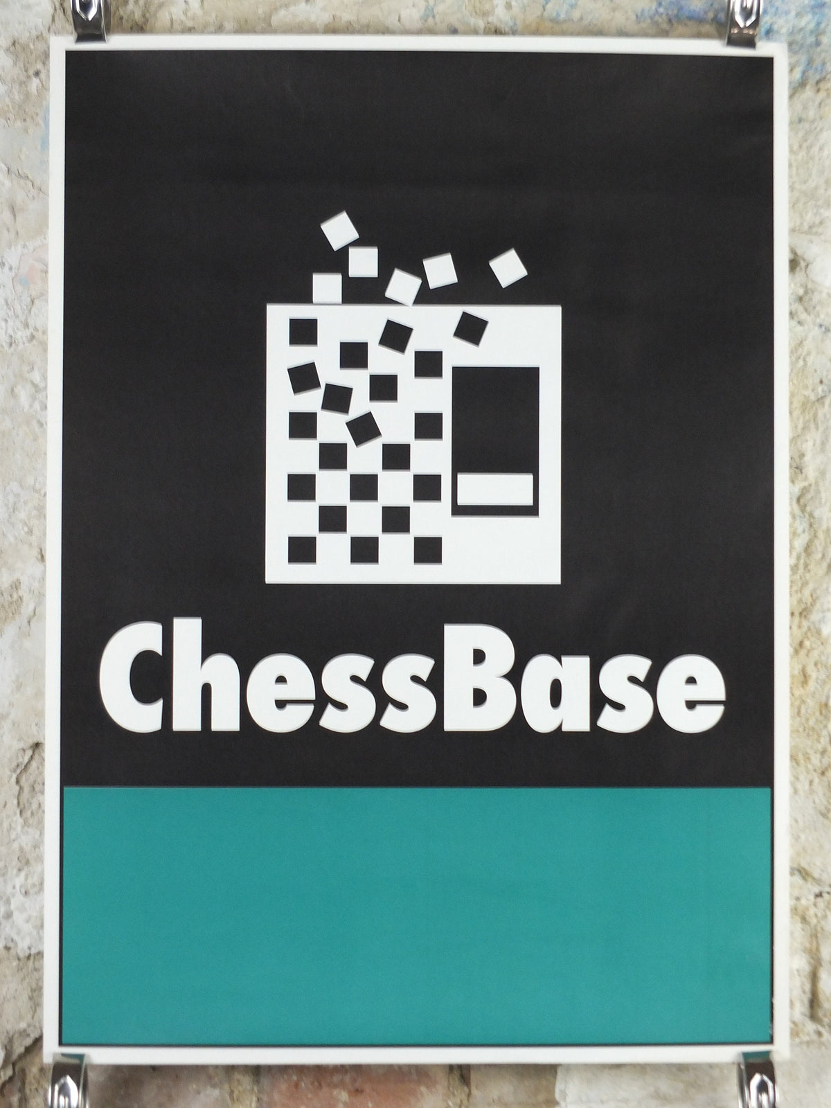 1990s Chessbase Poster, advertising for online chess company, wall art decor