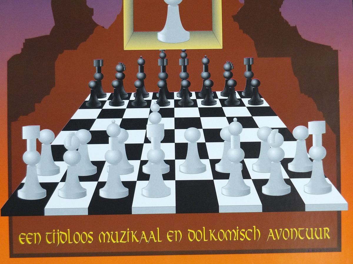 1996 Chess Theatre Poster, "The Missing Chess Piece" or "Het Verdwenen Schaastuk", chessboard, film cinema memorabila, wall art decor