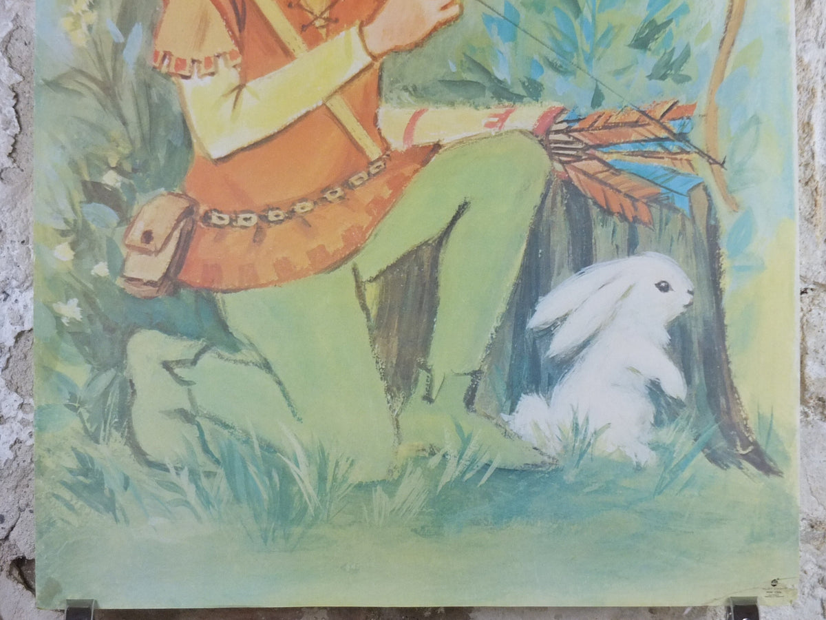 1970s Robin Hood Nursery Poster, Vintage nursery rhyme, from Rustcraft greeting cards, wall art decor