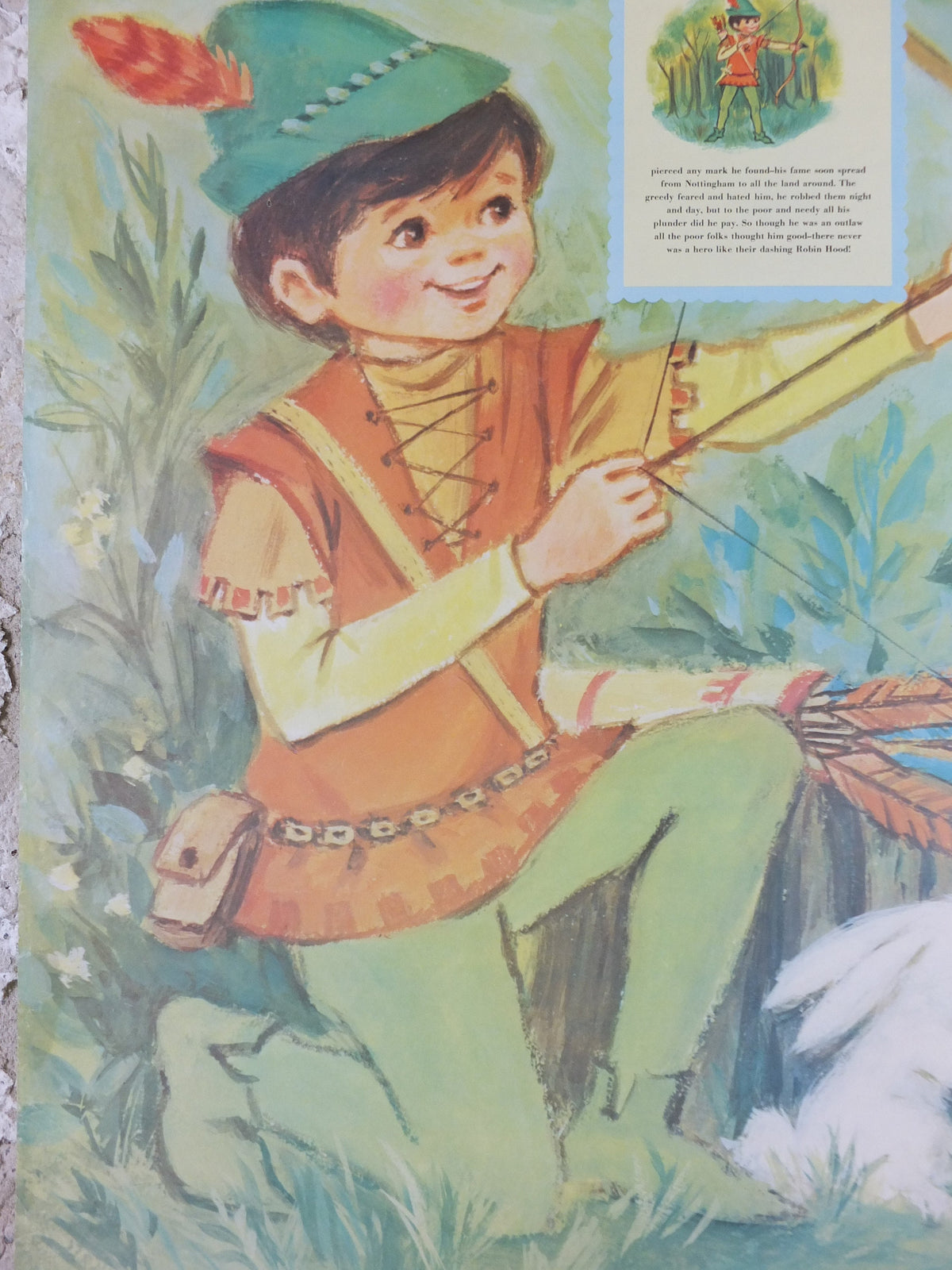 1970s Robin Hood Nursery Poster, Vintage nursery rhyme, from Rustcraft greeting cards, wall art decor