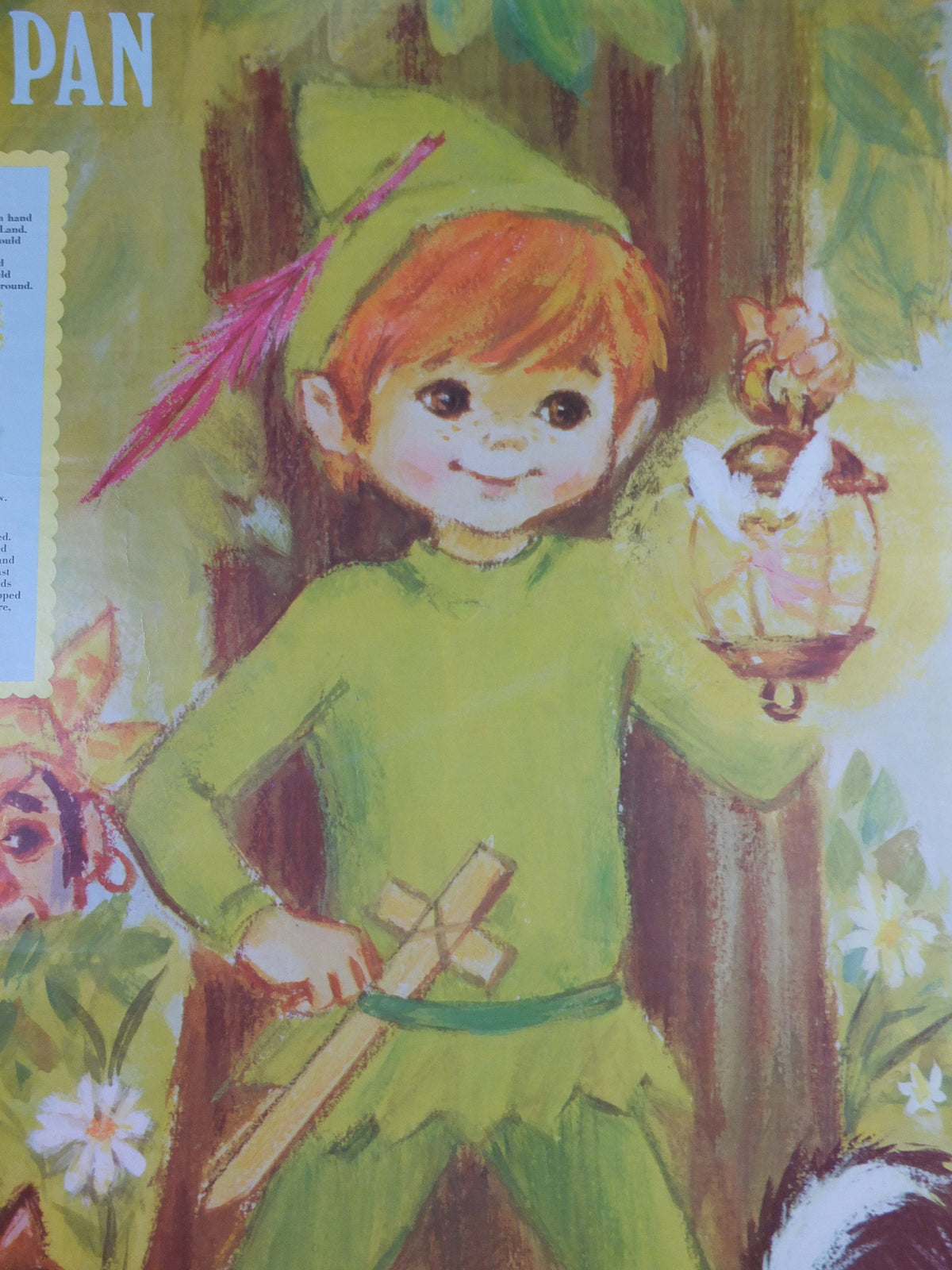 1970s Peter Pan Nursery Poster, Vintage nursery rhyme, from Rustcraft greeting cards, wall art decor