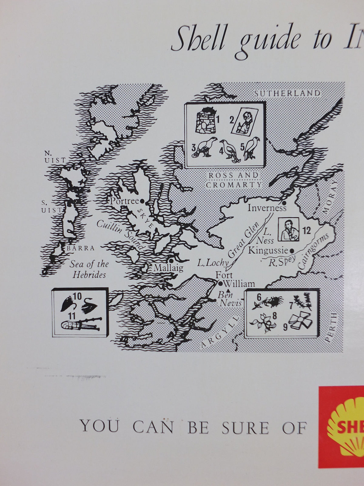 Shell Guide to Inverness-shire Poster, Scotland by Leonard Rosoman 1950s vintage, The Key to the Countryside, educational wall art and decor