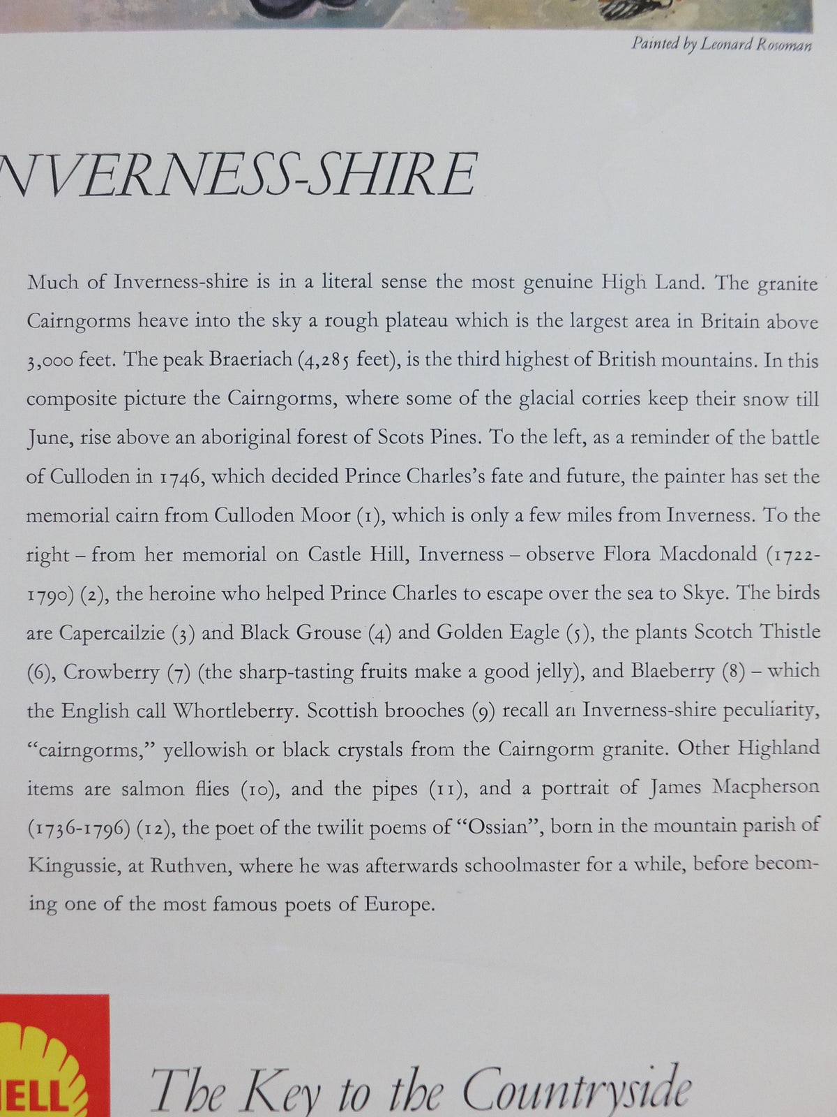 Shell Guide to Inverness-shire Poster, Scotland by Leonard Rosoman 1950s vintage, The Key to the Countryside, educational wall art and decor
