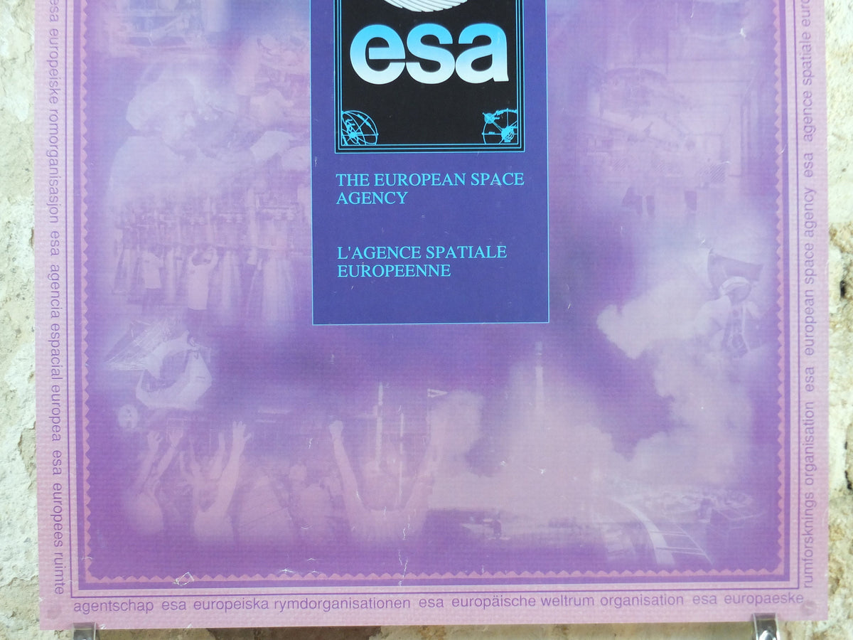 1992 ESA European Space Agency Poster, L'Agence Spatiale Europeenne, Rocketry, Space Exploration, wall art decor