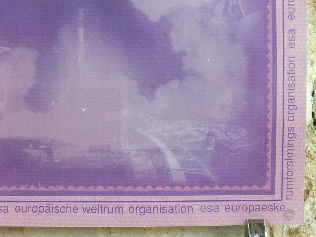 1992 ESA European Space Agency Poster, L'Agence Spatiale Europeenne, Rocketry, Space Exploration, wall art decor