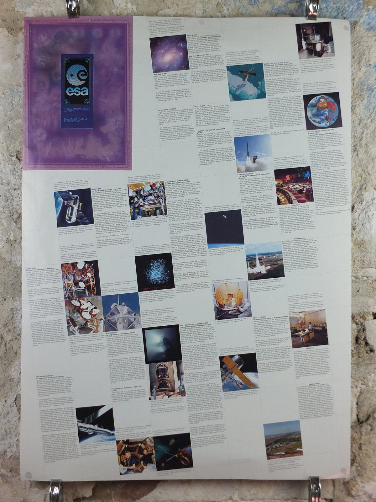 1992 ESA European Space Agency Poster, L'Agence Spatiale Europeenne, Rocketry, Space Exploration, wall art decor